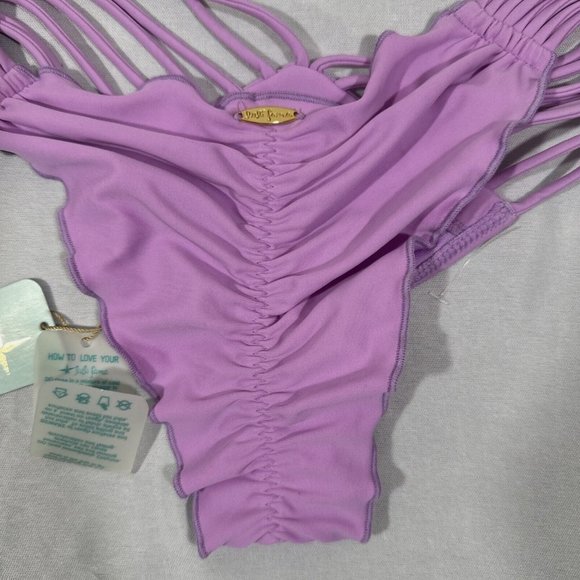 NWT $84 Luli Fama [‎ Small ] COSITA BUENA Strappy Brazilian Bikini Bottom purple - Picture 8 of 11